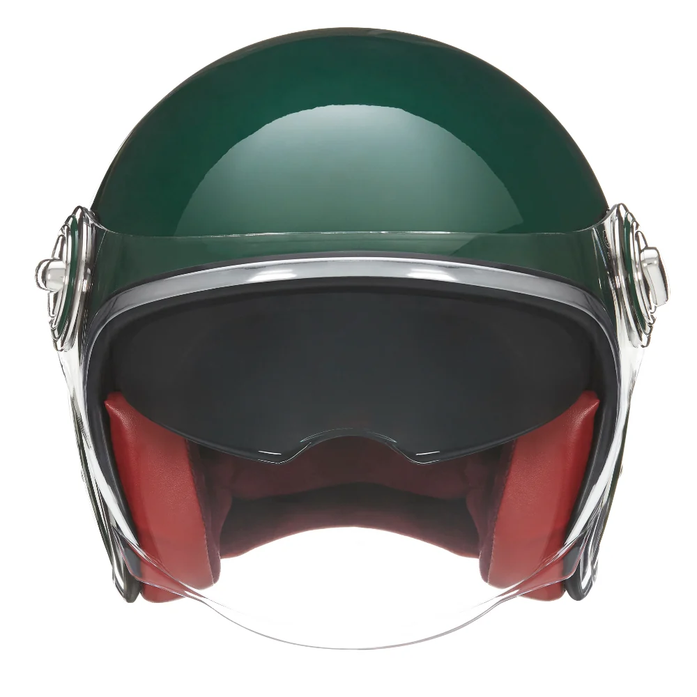 NOX PREMIUM KASK OTWARTY JET HERITAGE SOLID KOLOR ZIELONY POŁYSK