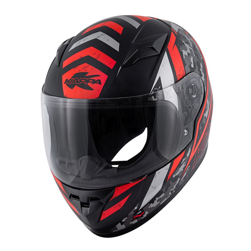 KAPPA KASK KJ04 EVO PROX JUNIOR INTEGRALNY FULLFACE KOLOR / CZARNY / CZERWONY FLUO MATT (HOMOLOGACJA ECE 22R06)