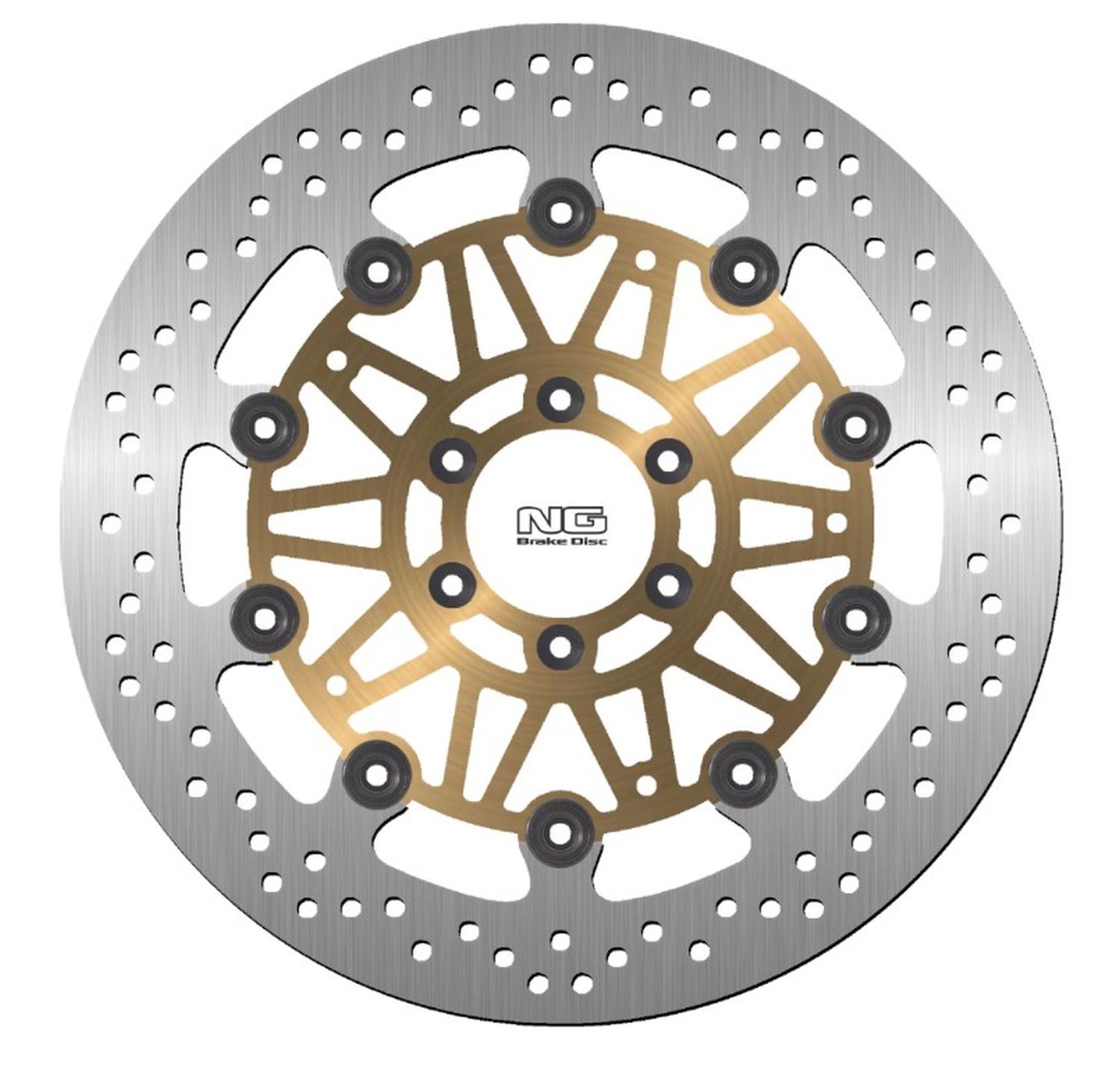 NG TARCZA HAMULCOWA PRZÓD MOTO GUZZI NORGE 1200 '06-16 (320X64X5,0MM) (6X8,5MM) PŁYWAJĄCA ZŁOTY ŚRODEK