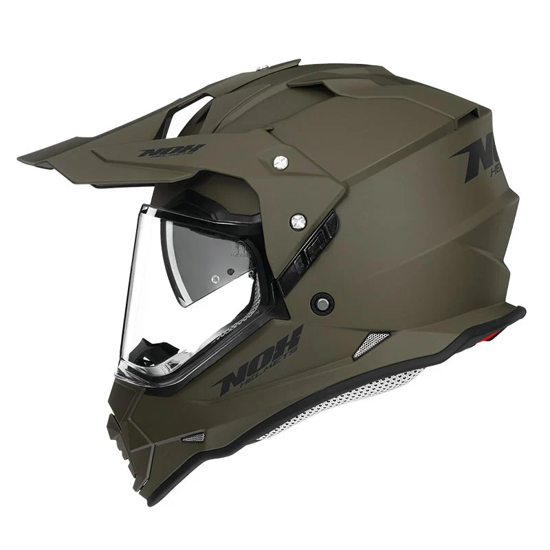 NOX KASK OFFROAD / TRAIL DUOSPORT (DUAL) N312 SOLID Z SZYBKĄ I BLENDĄ KOLOR ZIELONY MAT (KHAKI)