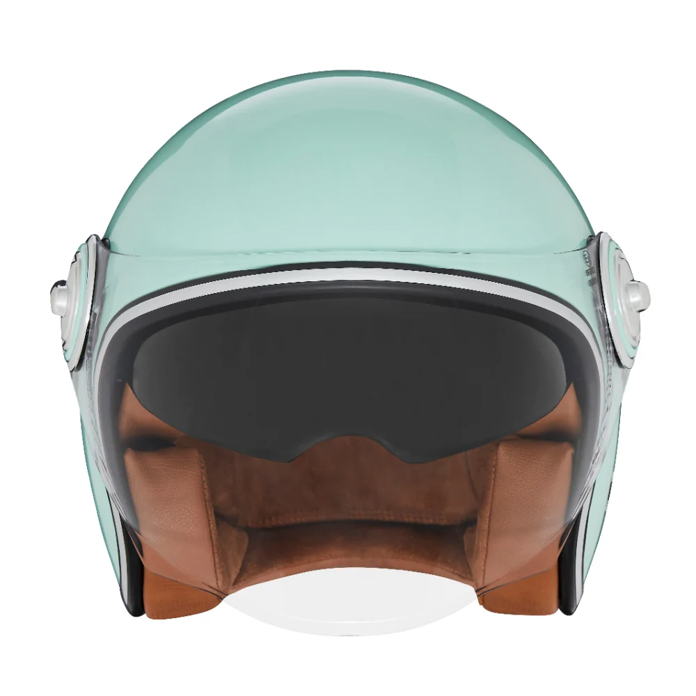 NOX PREMIUM KASK OTWARTY JET HERITAGE SOLID KOLOR MIĘTOWY