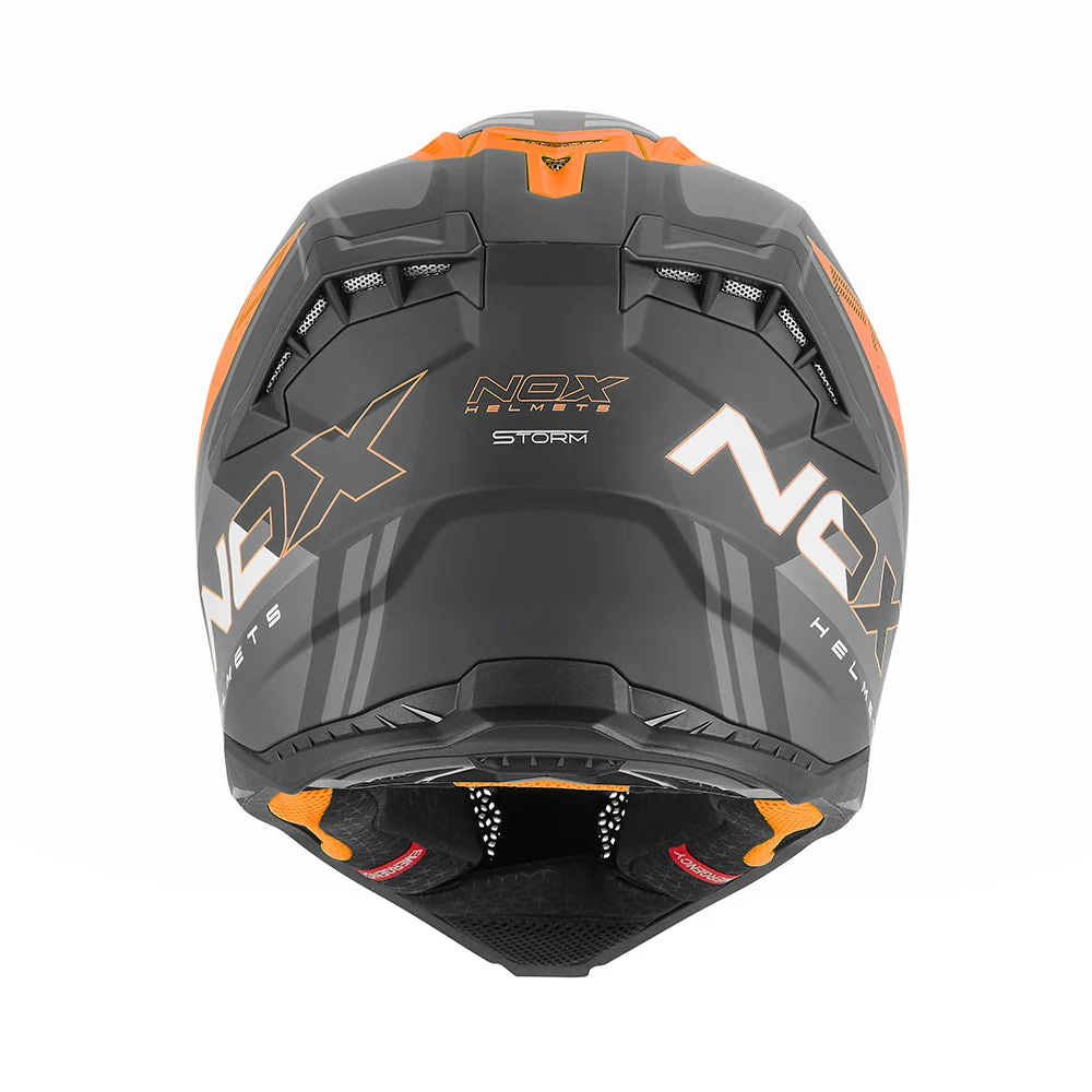 NOX WYPRZEDAŻ KASK OFF ROAD / CROSS N634 STORM KOLOR CZARNY MAT/POMARAŃCZOWY FLUO