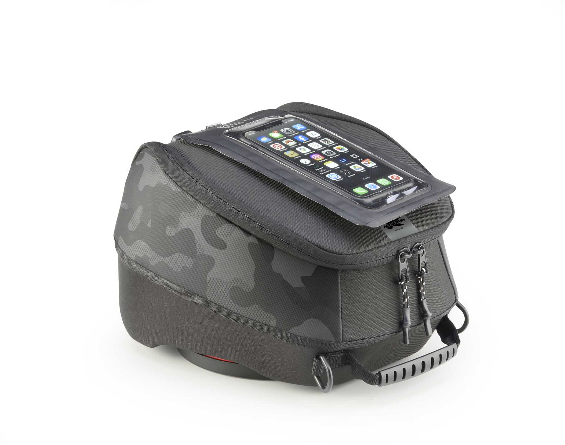 KAPPA TORBA NA ZBIORNIK / BAK (TANKBAG) DO MOCOWANIA TANKLOCK 9L (WYS. 18CM X SZER. 22CM X DŁ. 34CM) KOLOR CZARNY (K'DRIFTER)