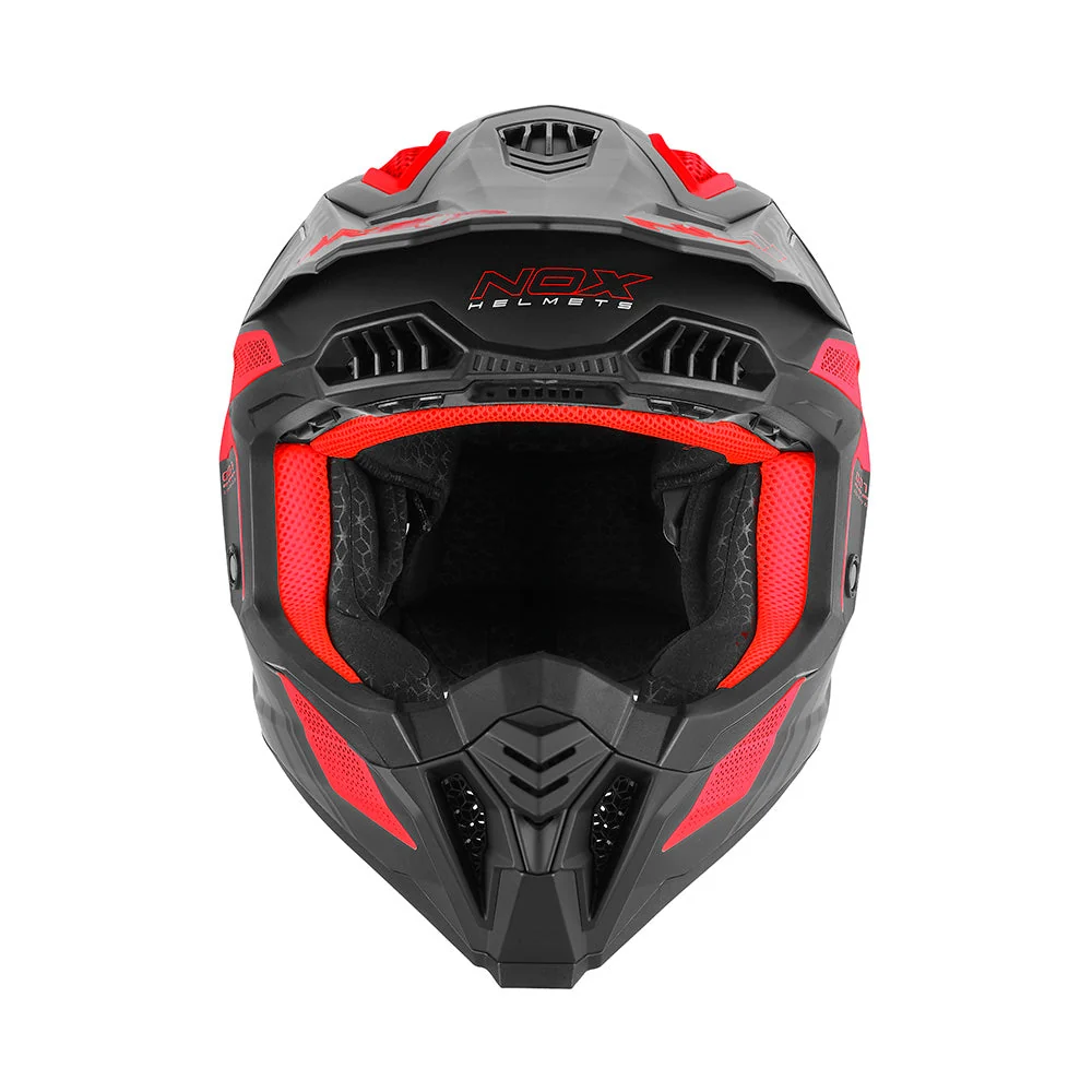 NOX WYPRZEDAŻ KASK OFF ROAD / CROSS N634 STORM KOLOR CZARNY MAT/CZERWONY