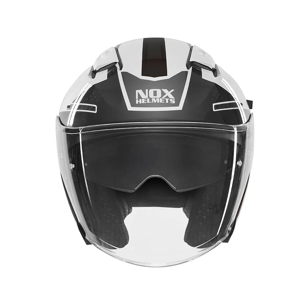 NOX WYPRZEDAŻ WYPRZEDAZ KASK OTWARTY JET Z BLENDĄ N130 EKTO KOLOR CZARNY/BIAŁY