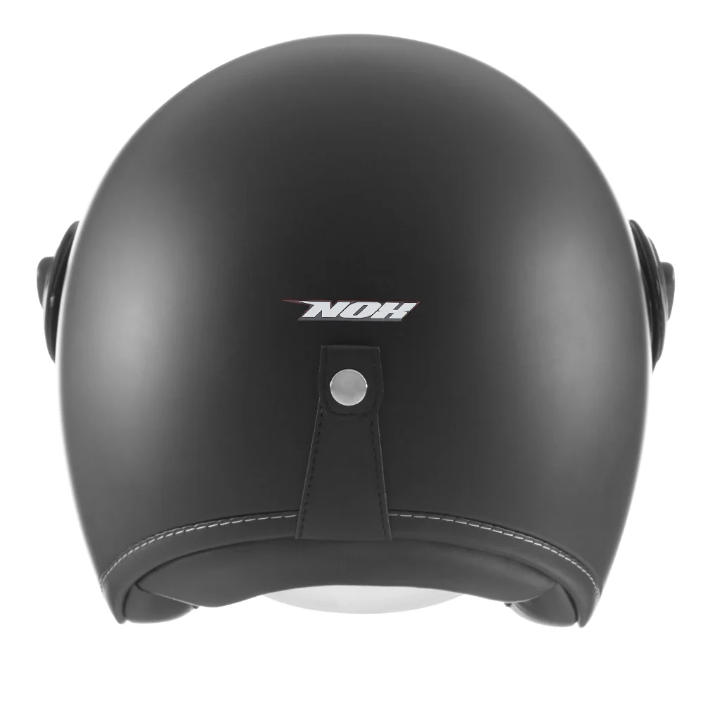 NOX PREMIUM KASK OTWARTY JET HERITAGE LEATHER KOLOR CZARNY MAT/CZARNY