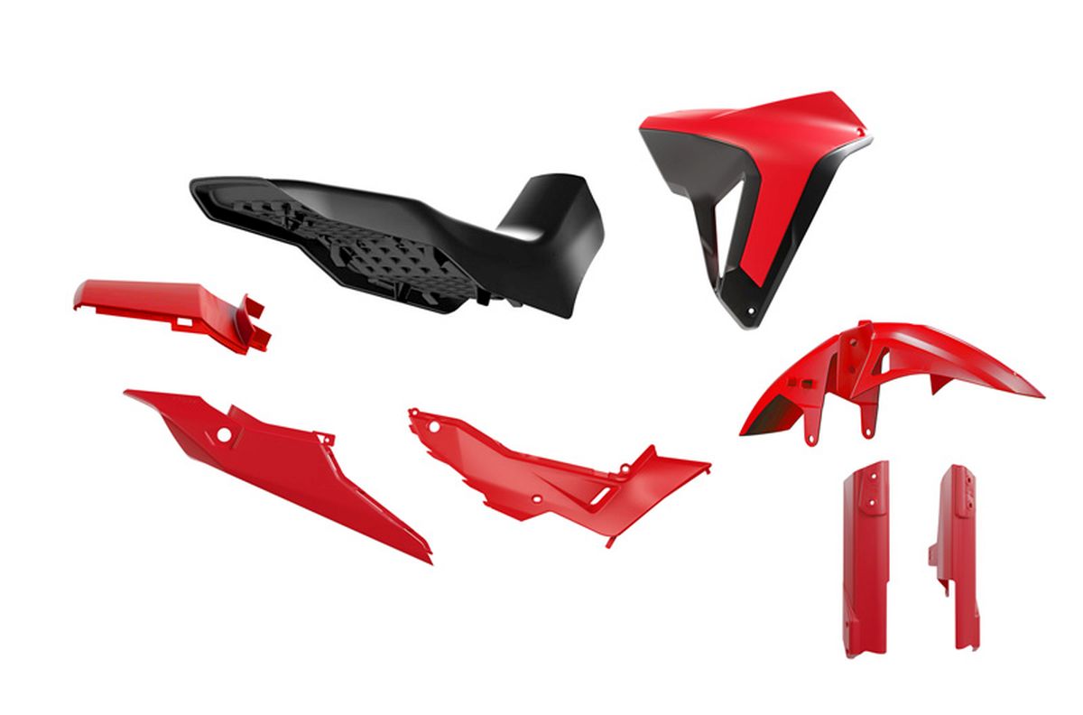RACETECH (RTECH) KOMPLET PLASTIKÓW Z SIEDZENIEM REVOLUTION HONDA XL 750 TRANSALP '23-'25 KOLOR CZERWONY / CZARNY