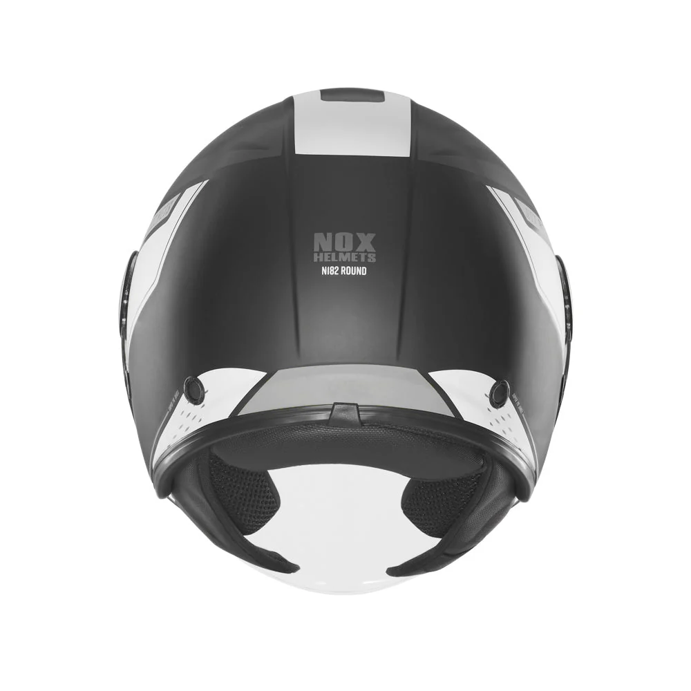 NOX WYPRZEDAŻ KASK OTWARTY JET Z BLENDĄ N182 ROUND KOLOR CZARNY MAT/SREBRNY
