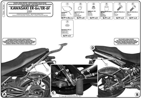 KAPPA STELAŻ POD TORBY (SAKWY) BOCZNE KAWASAKI ER-6N '05-'08