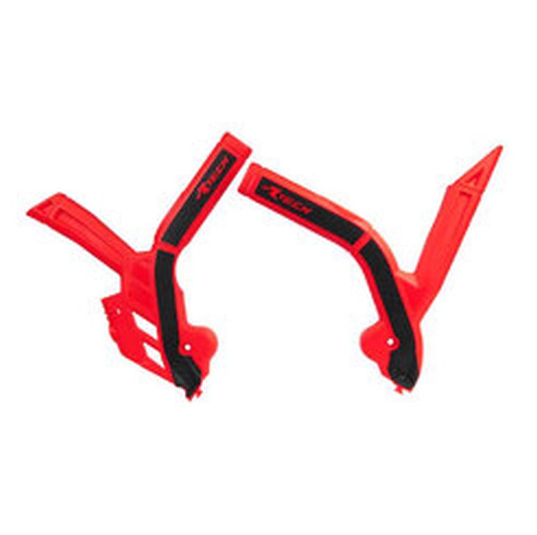 RACETECH (RTECH) OSŁONY RAMY (KOMPLET) BI-MATERIAL SUPER GRIP HONDA CRF 450 R / RX '21-'24, CRF 250 R / RX '22-'24 KOLOR CZERWON