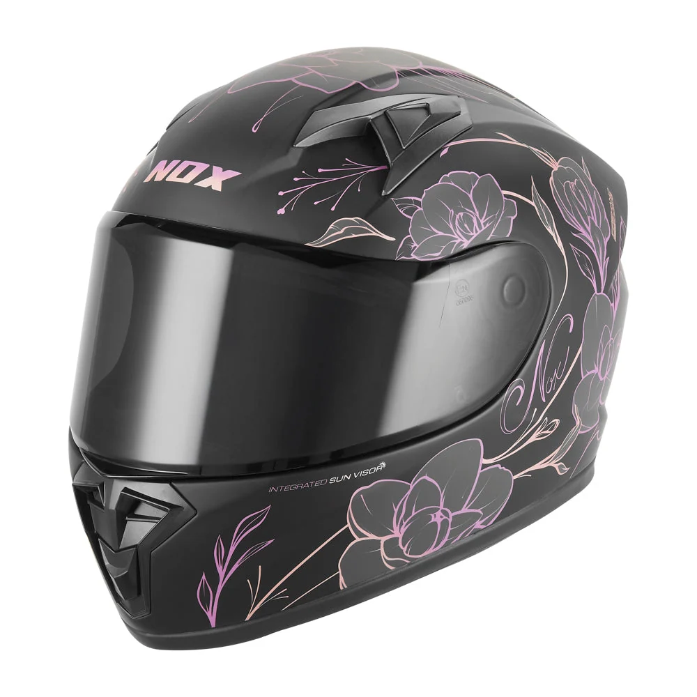 NOX KASK INTEGRALNY (FULL FACE) N731 SPRING KID / JUNIOR (DZIECIĘCY) KOLOR CZARNY MAT/RÓŻOWY
