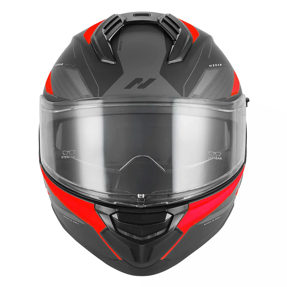 NOX KASK INTEGRALNY (FULL FACE) Z BLENDĄ N304S REVO KOLOR CZERWONY MAT/CZARNY