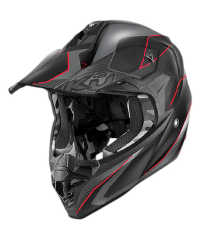 KAPPA KASK KV49 EVO CHASER CROSS KOLOR CZARNY SZARY CZERWONY MATT ( HOMOLOGACJA ECE 22R06 )