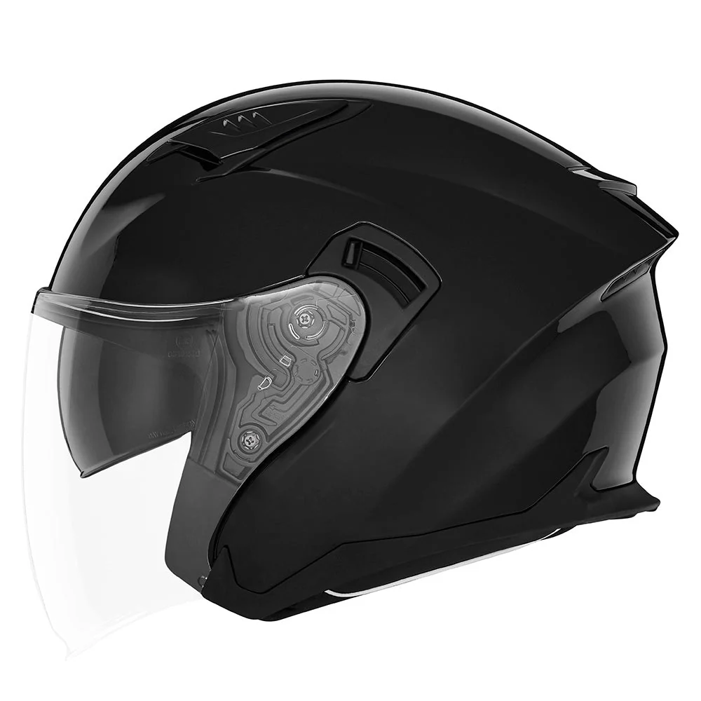 NOX KASK OTWARTY JET Z BLENDĄ N130 SOLID KOLOR CZARNY POŁYSK