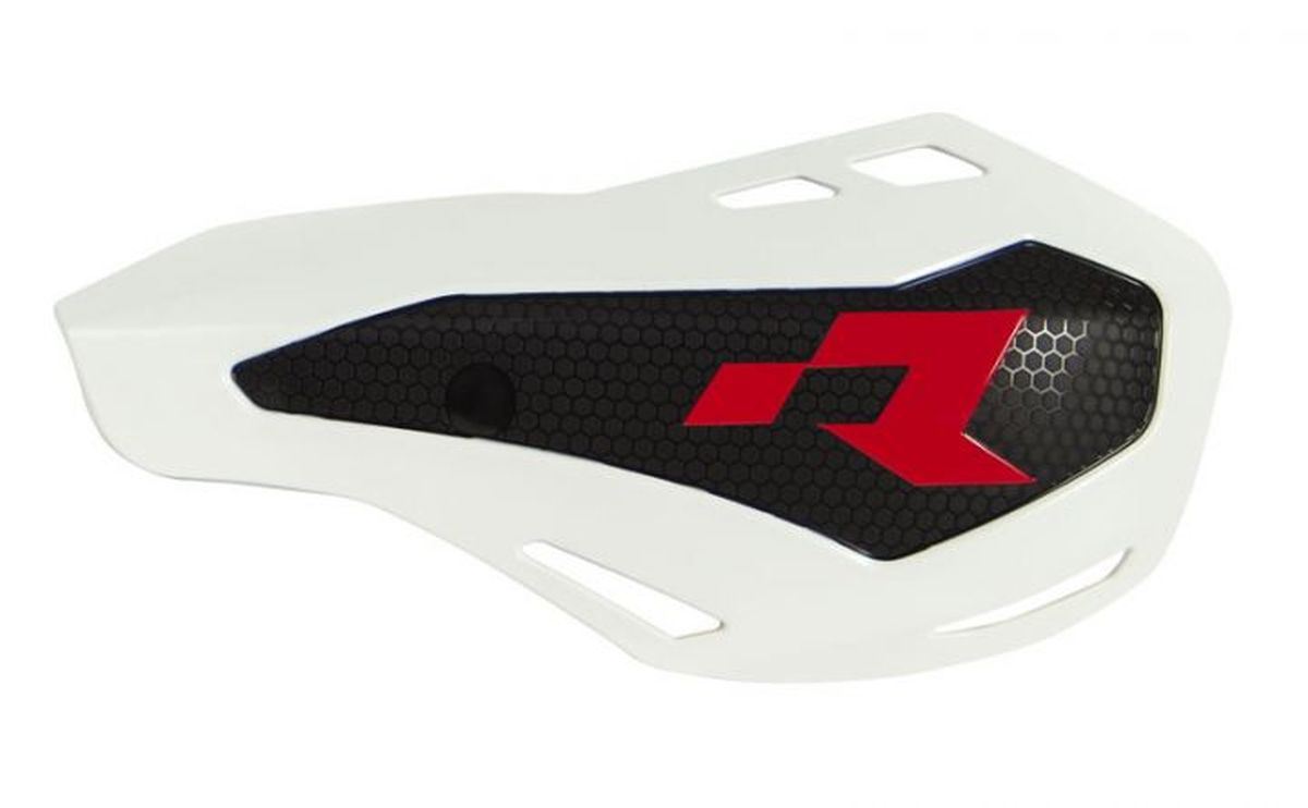 RACETECH (RTECH) OSŁONY RĄK (HANDBARY) HP1 KOLOR BIAŁY (Z MOCOWANIAMI Z OSŁONAMI POMP SPRZĘGŁA I HAMULCA BRAKTEC)