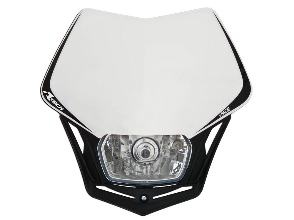 RACETECH (RTECH) LAMPA PRZEDNIA V-FACE KOLOR BIAŁY/CZARNY