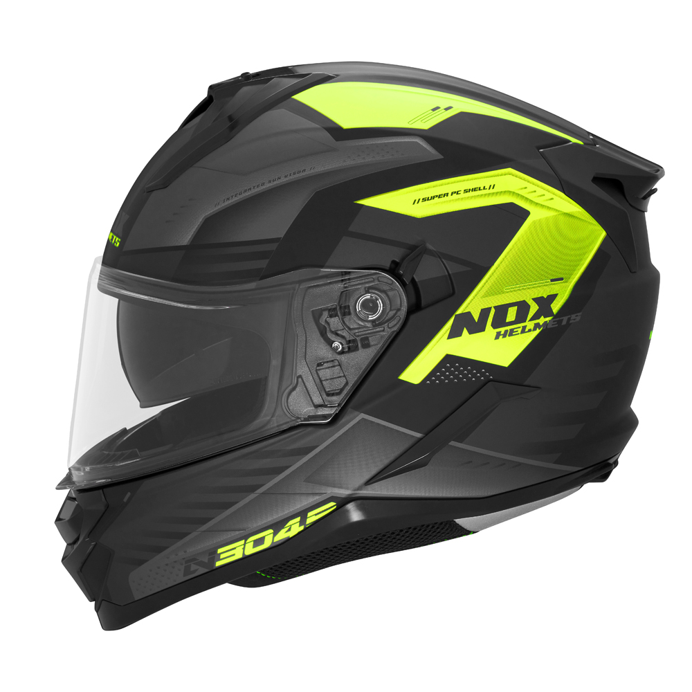 NOX WYPRZEDAŻ KASK INTEGRALNY (FULL FACE) Z BLENDĄ N304S CARVER KOLOR CZARNY/ŻÓŁTY FLUO MAT ROZMIAR XL