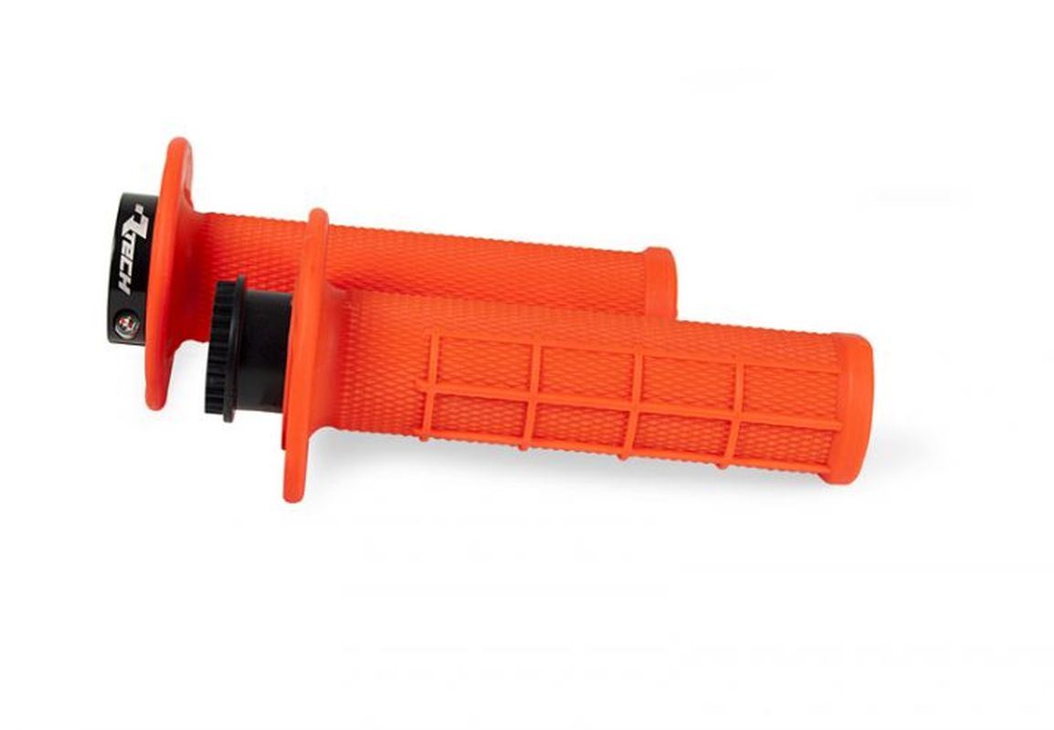 RACETECH (RTECH) MANETKI R20 LOCK-ON (22+25MM) KOLOR POMARAŃCZOWY NEON (HALF WAFFLE) + 8 ADAPTERÓW ROLGAZU