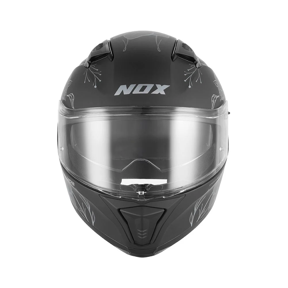 NOX KASK INTEGRALNY (FULL FACE) Z BLENDĄ N402 SPRING KOLOR CZARNY MAT/SREBRNY