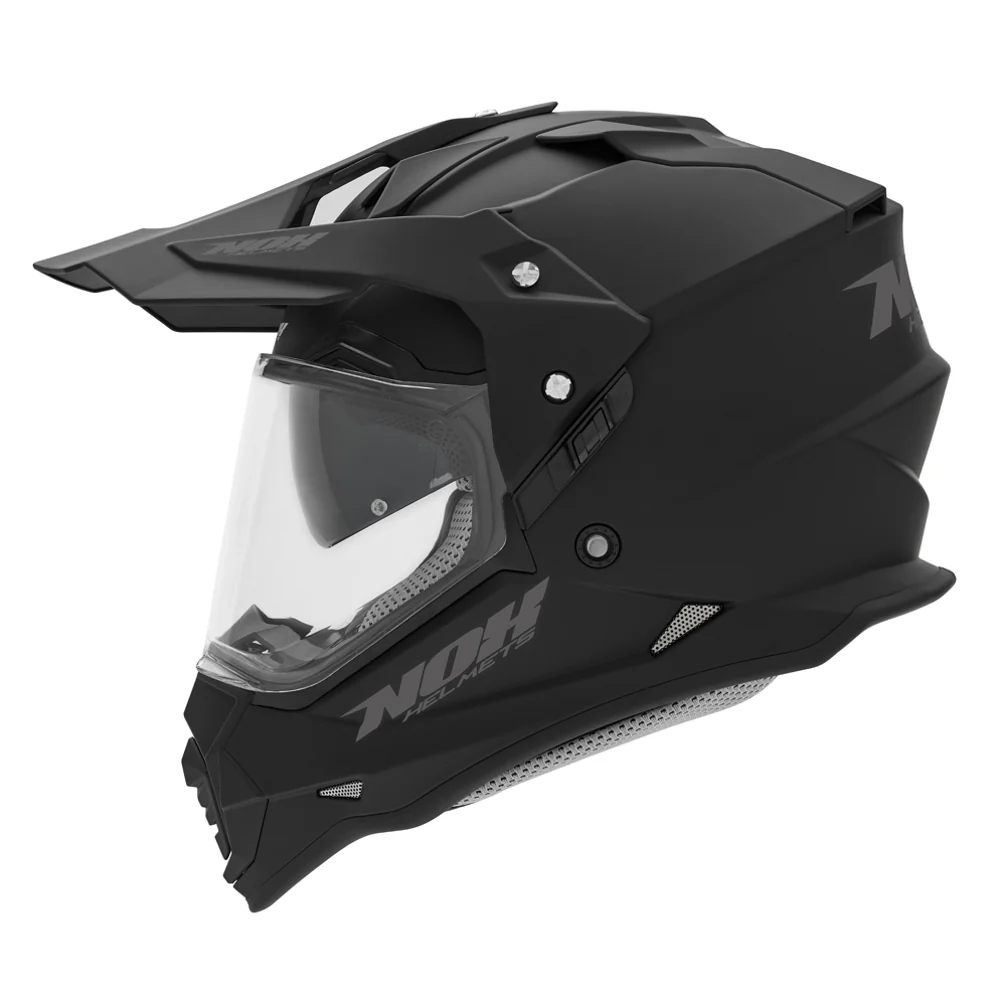 NOX KASK OFFROAD / TRAIL DUOSPORT (DUAL) N312 SOLID Z SZYBKĄ I BLENDĄ KOLOR CZARNY MAT