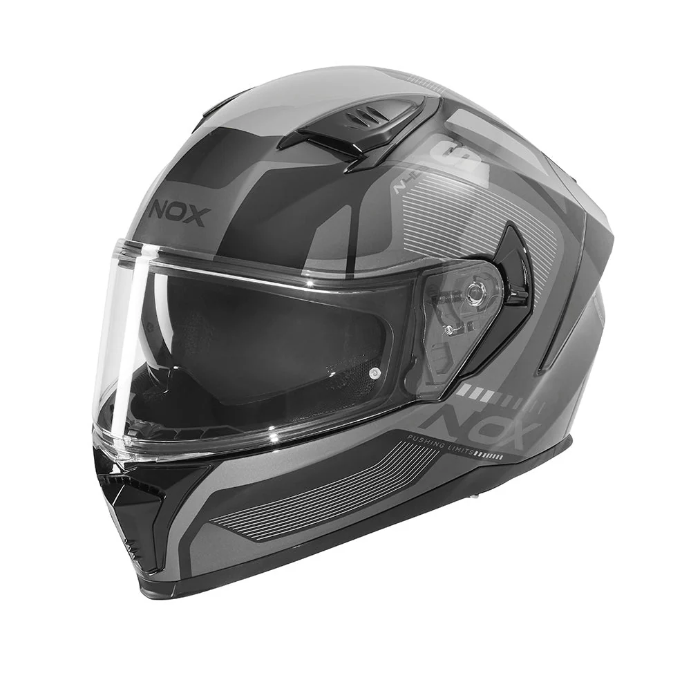 NOX WYPRZEDAŻ KASK INTEGRALNY (FULL FACE) Z BLENDĄ N402 MENTOR KOLOR CZARNY/SZARY