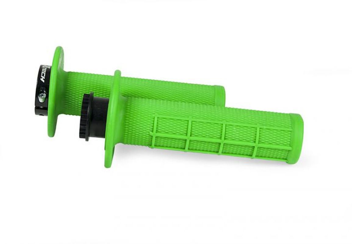 RACETECH (RTECH) MANETKI R20 LOCK-ON (22+25MM) KOLOR ZIELONY NEON (HALF WAFFLE) + 8 ADAPTERÓW ROLGAZU