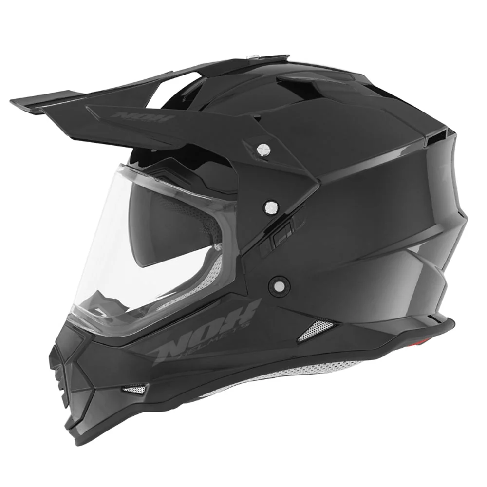 NOX KASK OFFROAD / TRAIL DUOSPORT (DUAL) N312 SOLID Z SZYBKĄ I BLENDĄ KOLOR CZARNY POŁYSK