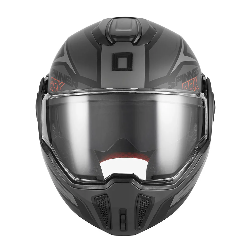 NOX PREMIUM KASK SZCZĘKOWY FLIP-BACK (SZCZĘKA DO TYŁU) Z BLENDĄ SPINNER ARK KOLOR CZARNY MAT/CZERWONY