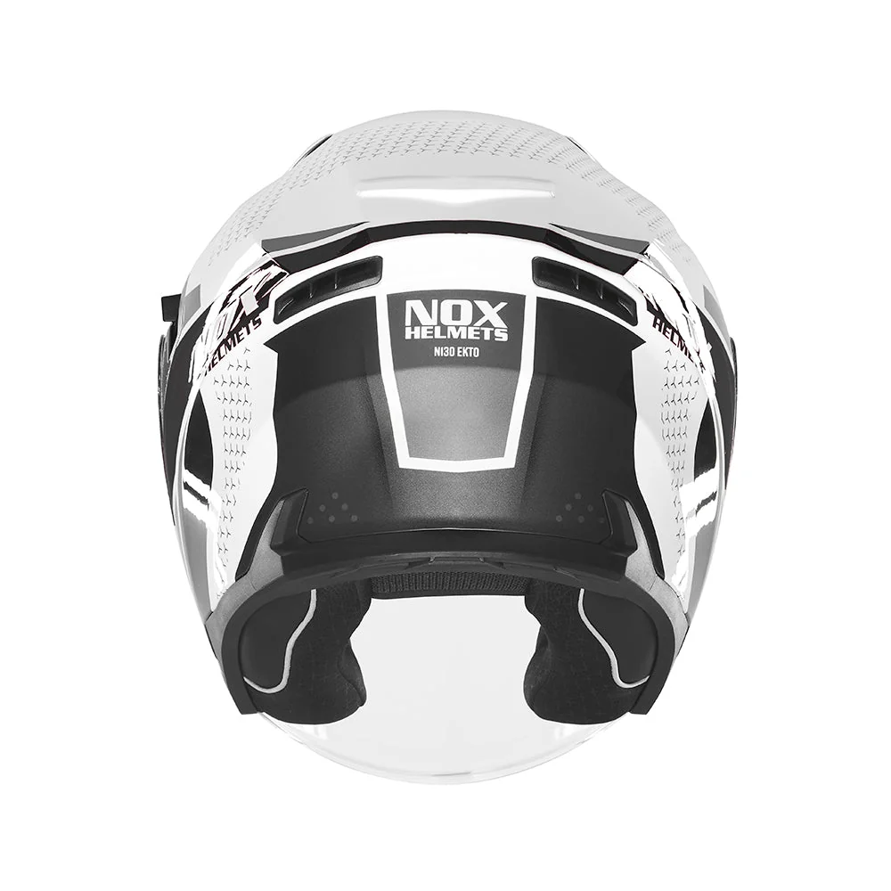 NOX WYPRZEDAŻ WYPRZEDAZ KASK OTWARTY JET Z BLENDĄ N130 EKTO KOLOR CZARNY/BIAŁY