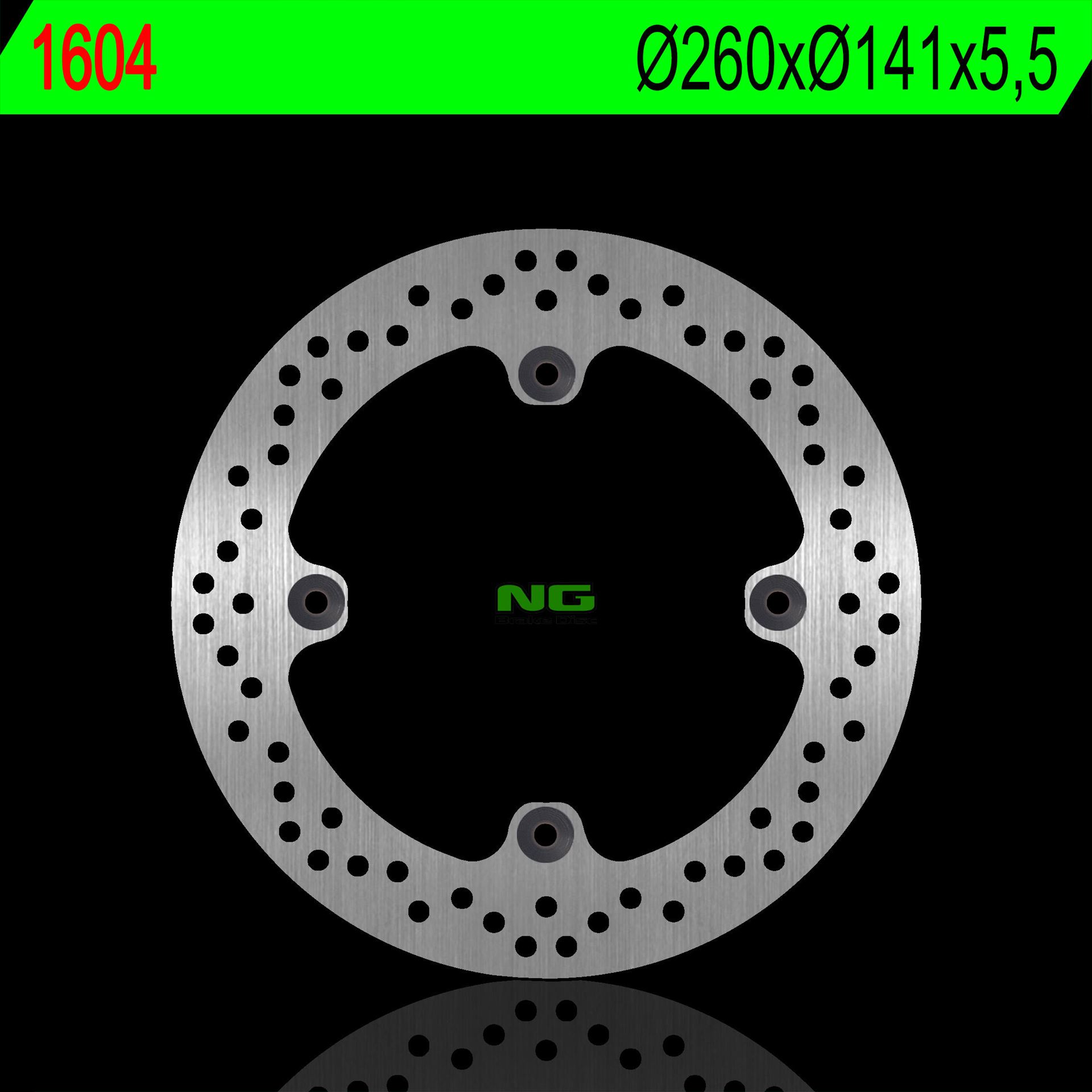 NG TARCZA HAMULCOWA TYŁ SUZUKI DL 1000 V-STROM '02-'21 (260X141X5,5MM) (4X10,5MM)- ZASTĘPUJE NG1604X