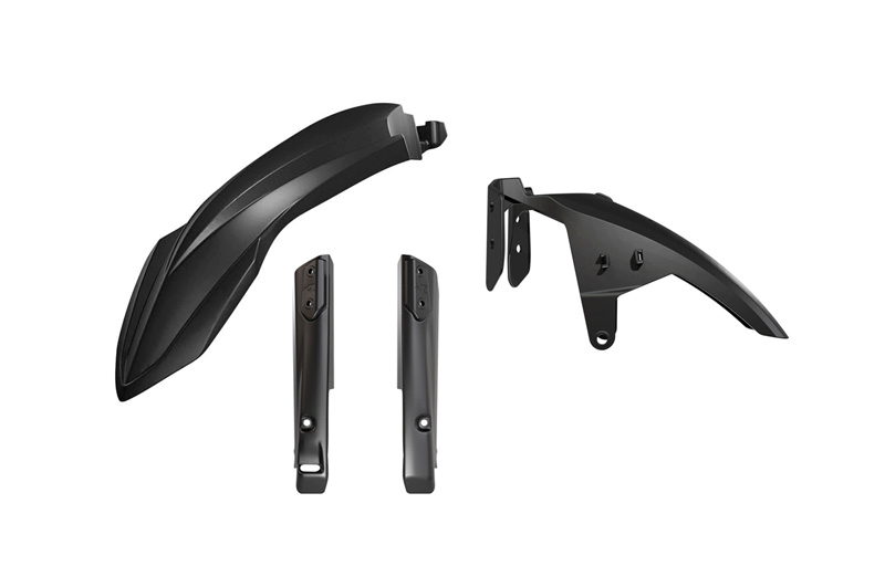 RACETECH (RTECH) KOMPLETNY BŁOTNIK PRZÓD Z OSŁONAMI TELESKOPÓW ( AMORTYZATORÓW ) YAMAHA T7 TENERE 700 '19-'24 KOLOR CZARNY