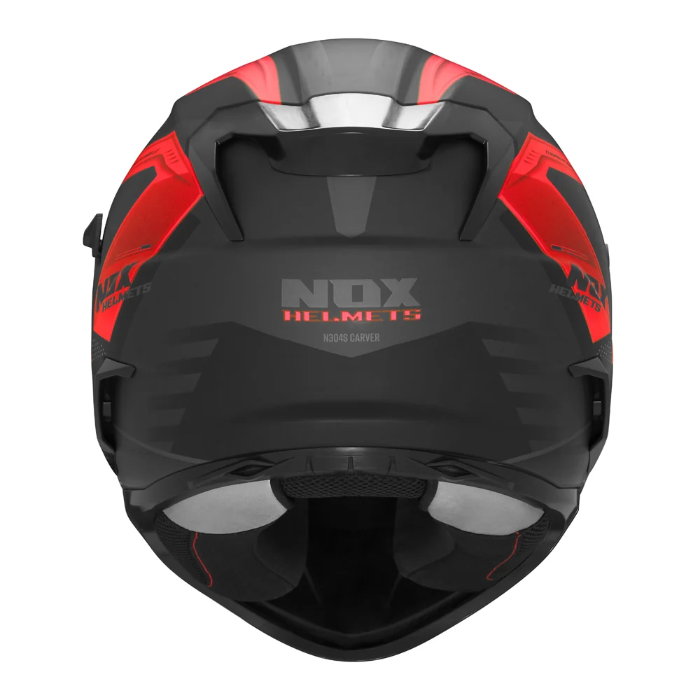 NOX WYPRZEDAŻ KASK INTEGRALNY (FULL FACE) Z BLENDĄ N304S CARVER KOLOR CZARNY/CZERWONY MAT
