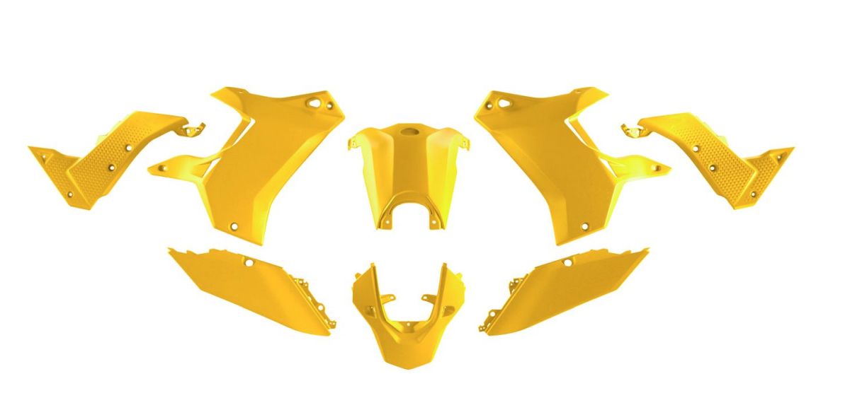 RACETECH (RTECH) KOMPLET PLASTIKÓW (BEZ PRZEDNIEGO BŁOTNIKA) T7 REVOLUTION YAMAHA TENERE 700 '19-'24 KOLOR ŻÓŁTY