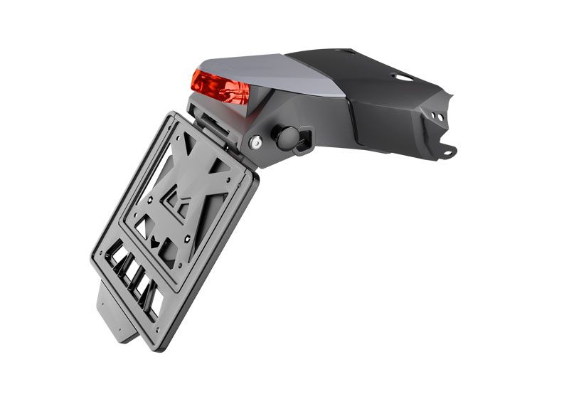 RACETECH (RTECH) BŁOTNIK TYLNY Z LAMPĄ I MOCOWANIEM TABLICY REJESTRACYJNEJ RACING (REGULOWANY W DWÓCH POZYCJACH 30 I 60 ST.) KOV