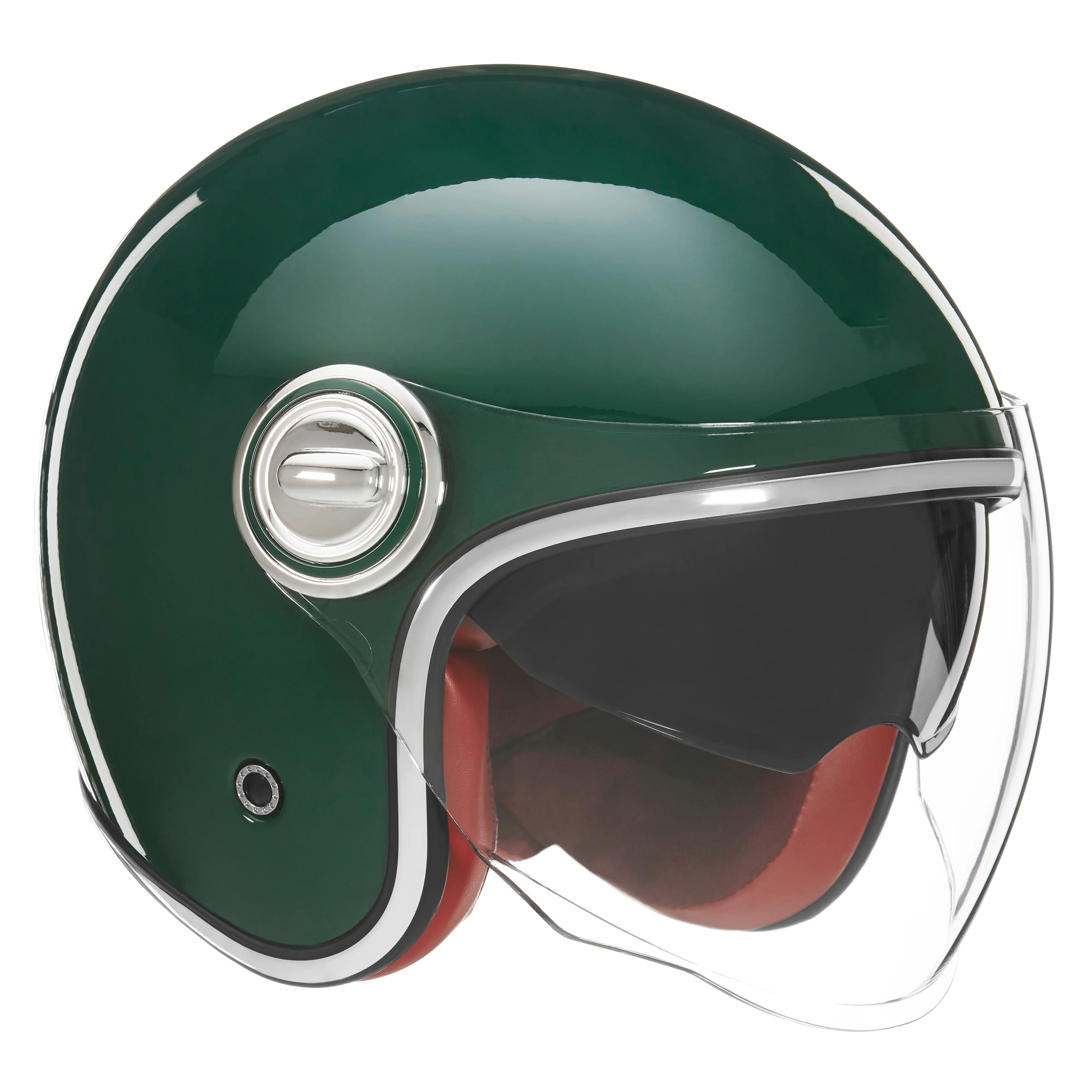 NOX PREMIUM KASK OTWARTY JET HERITAGE SOLID KOLOR ZIELONY POŁYSK