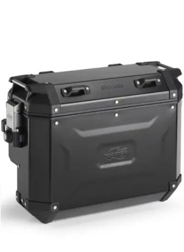 KAPPA KUFRY BOCZNE 37L LEWY I 33L PRAWY WCIĘTY MONOKEY CAM SIDE KVG37BL KVGS33BR K'VOYAGER ALUMINIOWE KOLOR CZARNY ANODOWANY BLA