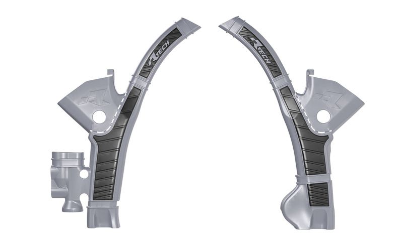 RACETECH (RTECH) OSŁONY RAMY (KOMPLET) BI-MATERIAL SUPER GRIP STARK FUTURE VARG SMX1 '23-'26 KOLOR SZARY / CZARNY
