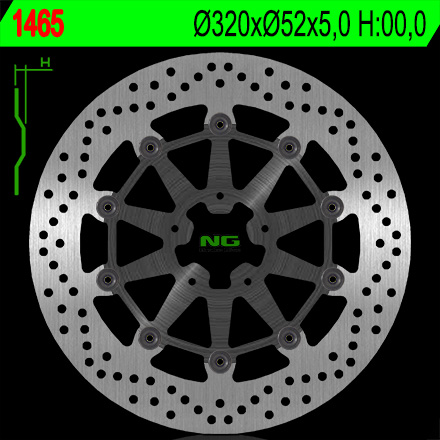 NG TARCZA HAMULCOWA PRZÓD KTM DUKE 690 R/ABS '12-'19 , HUSQVARNA VITPILEN 701 '18-'20 (FELGI ALUMIONIOWE) (320X52X5MM) (5X8,5MM)