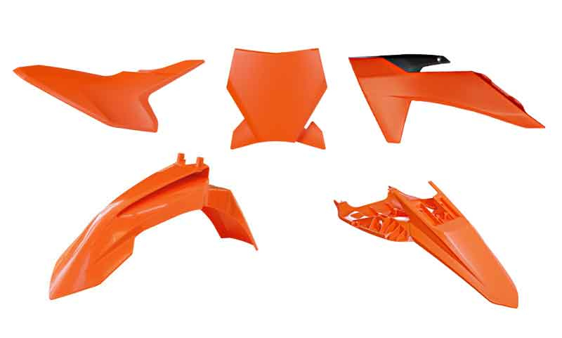 RACETECH (RTECH) KOMPLET PLASTIKÓW KTM SX 50 '24-'27 KOLOR POMARAŃCZOWY / CZARNY