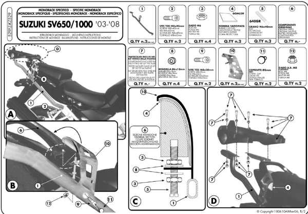 KAPPA STELAŻ KUFRA CENTRALNEGO SUZUKI SV 650 / S '03-'08 SV 1000 '03-'07 ( BEZ PŁYTY )
