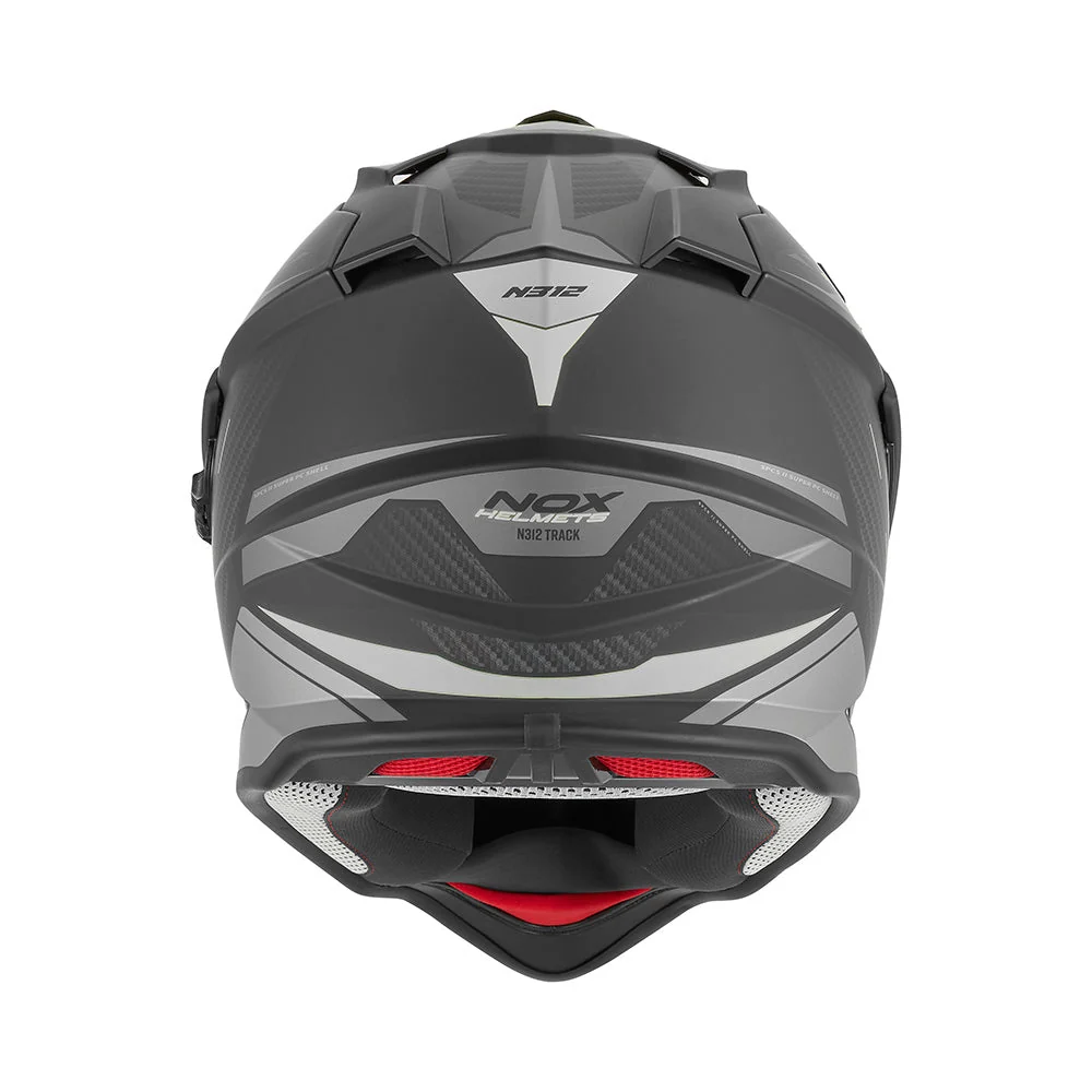 NOX WYPRZEDAŻ KASK OFFROAD / TRAIL DUOSPORT (DUAL) N312 TRACK Z SZYBKĄ I BLENDĄ KOLOR CZARNY MAT/SREBRNY