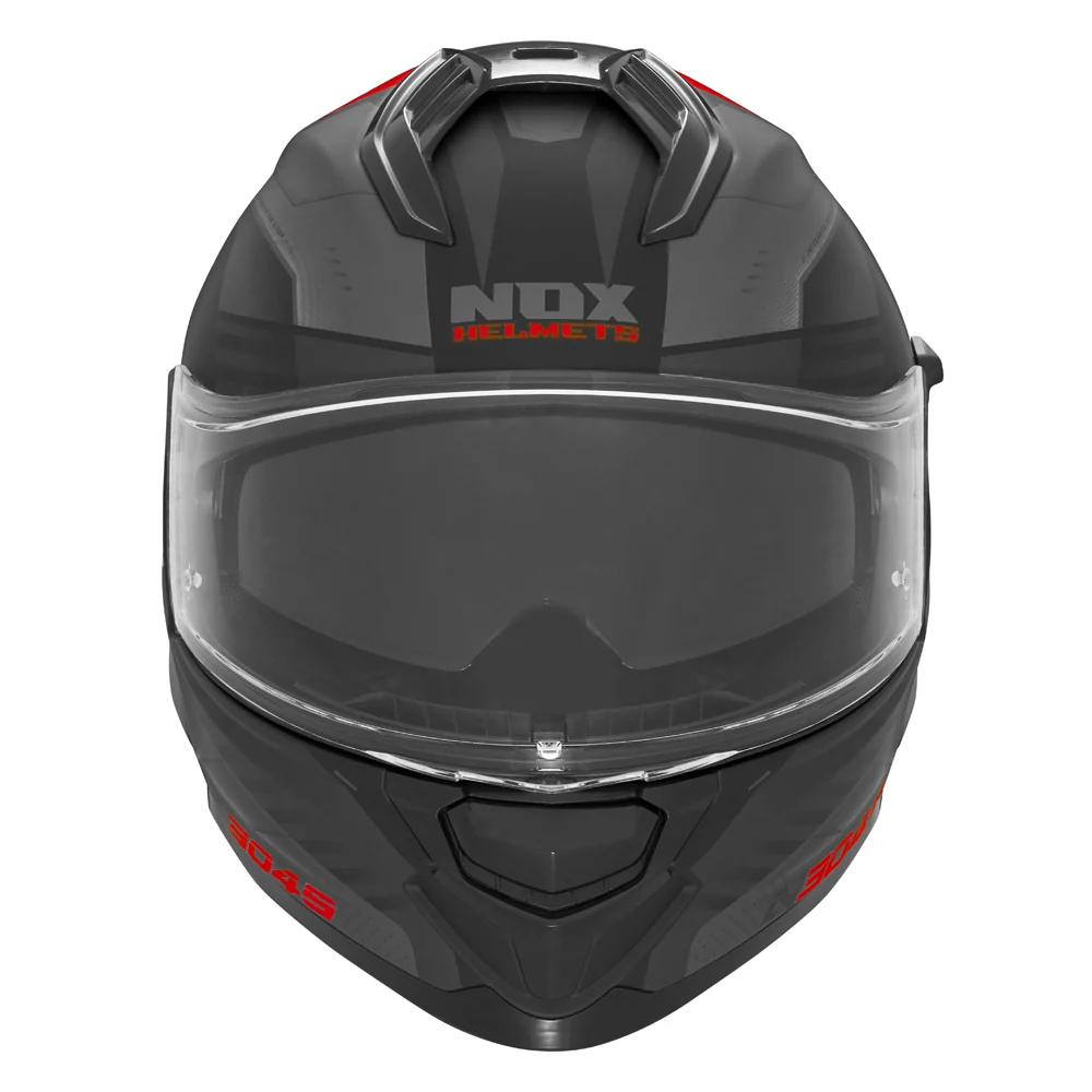 NOX WYPRZEDAŻ KASK INTEGRALNY (FULL FACE) Z BLENDĄ N304S CARVER KOLOR CZARNY/CZERWONY MAT