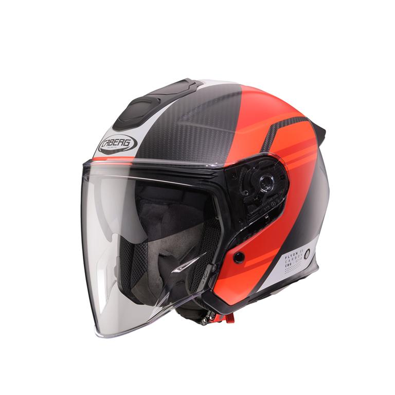 CABERG KASK OTWARTY JET OTWARTY FLYON II CARBON ADDICT CZARNY MAT/CZERWONY
