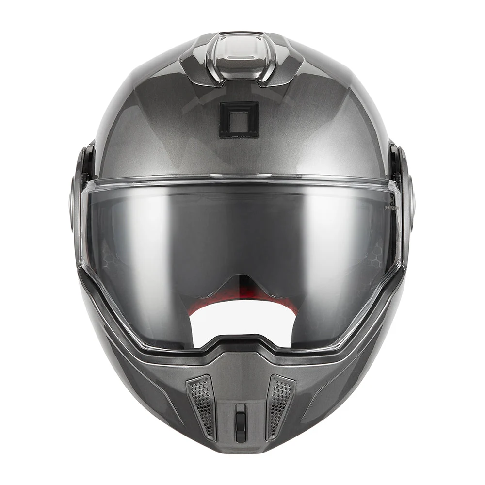 NOX PREMIUM KASK SZCZĘKOWY FLIP-BACK (SZCZĘKA DO TYŁU) Z BLENDĄ SPINNER KOLOR TYTANOWY POŁYSK