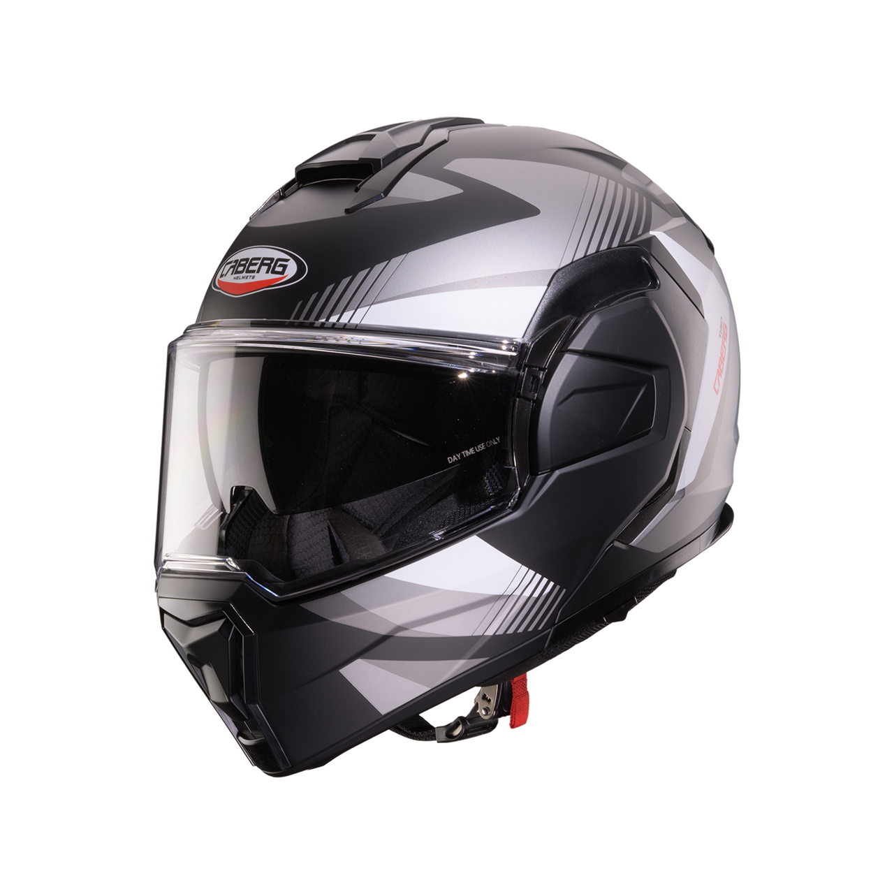 CABERG KASK SZCZĘKOWY FLIP-BACK (SZCZĘKA DO TYŁU) MODEL TRIP LUNAR SOLID KOLOR CZARNY MAT/BIAŁY/SZARY (PINLOCK W ZESTAWIE)