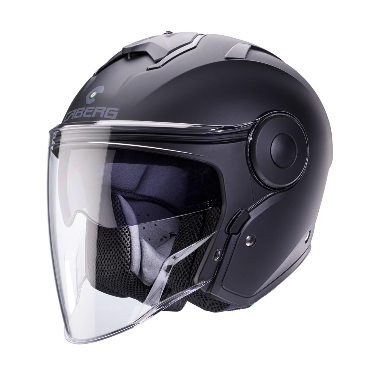 CABERG KASK OTWARTY JET Z BLENDĄ MODEL SOHO SOLID KOLOR CZARNY MAT