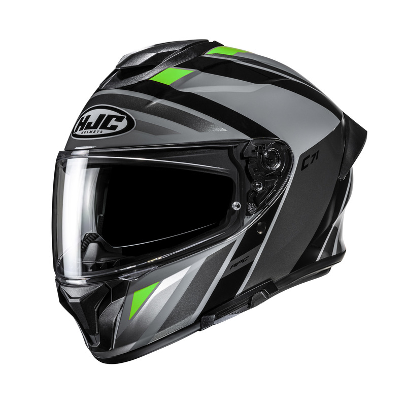 KASK MOTOCYKLOWY HJC C71 FABER BLACK GREEN XL