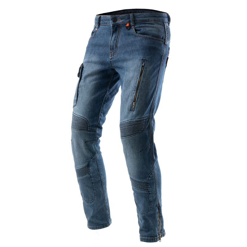 JEANSY MOTOCYKLOWE REBELHORN VANDAL WASHED BLUE MONOLAYER