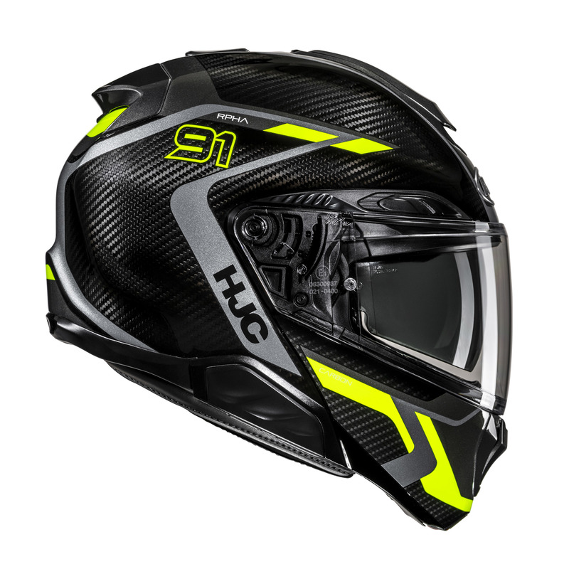 KASK MOTOCYKLOWY HJC RPHA91 CARBON LAGOS BLACK YELLOW