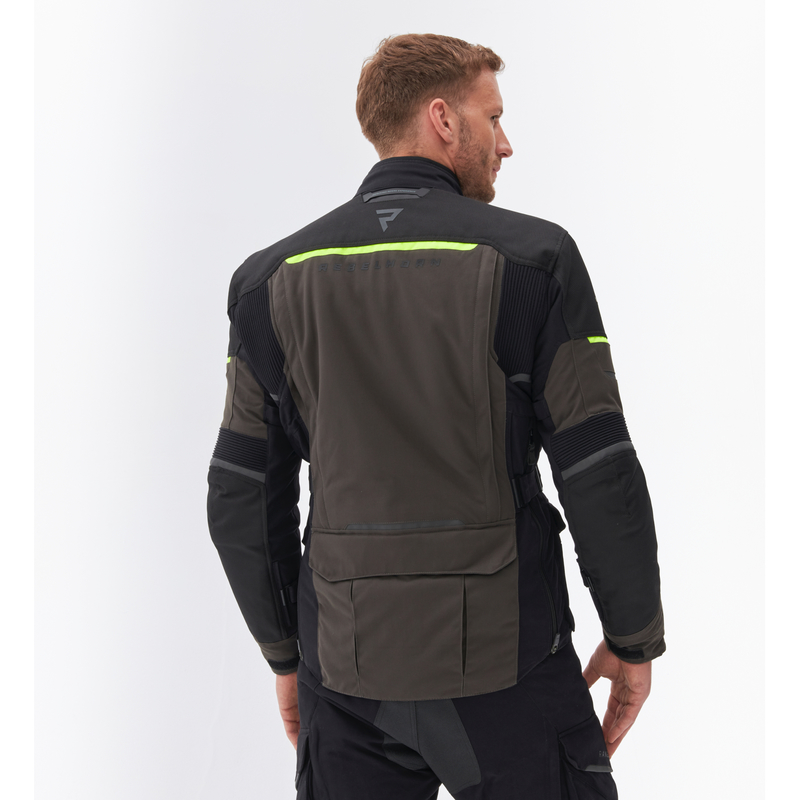 KURTKA MOTOCYKLOWA TEKSTYLNA REBELHORN RANGE BLACK DARK GREY FLUO YELLOW